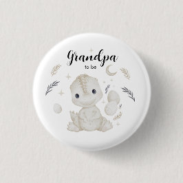 Cute Boho Dinosaur Grandpa to Be Custom Button Knapp