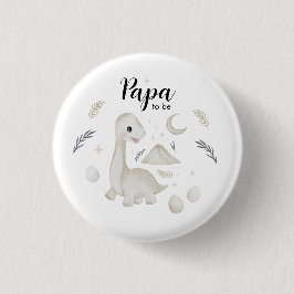 Cute Boho Dinosaur Papa to Be Custom Button Knapp