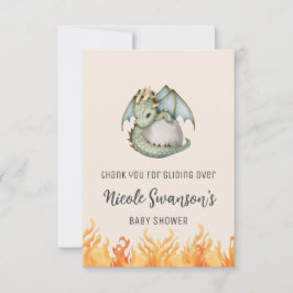 Cute Boho Dragon Egg Baby Shower Tack för kortet