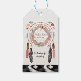 Cute Boho Dreamcatcher Baby Shower Party Presentetikett