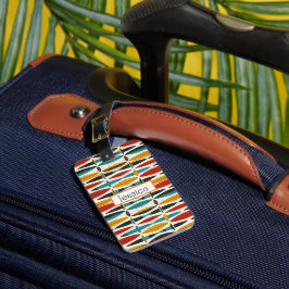 Cute Boho Geometric Anpassade Namn Bagagebricka