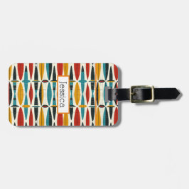 Cute Boho Geometric Anpassade Namn Bagagebricka