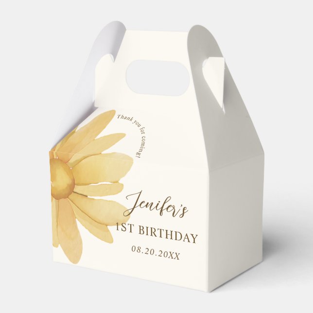 Cute Boho Groovy Daisy Födelsedagsfest Presentaskar (Framsidan Sidan)