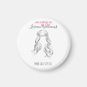 Cute Boho Hairstyle Bröllop Hair Stylist Blommigt Magnet