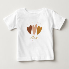 Cute boho hearts monogram name baby boy T-Shirt