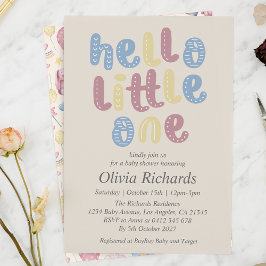 Cute Boho Hej Little One Baby Shower Inbjudningar