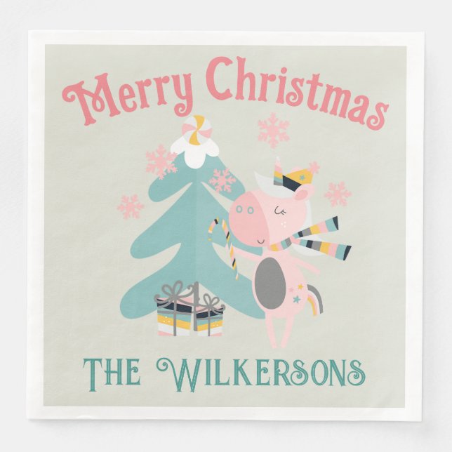 Cute Boho-jullenion Sage Pappersservett (Framsida)