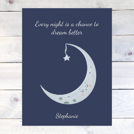 Cute Boho Kawaii Måne Vykort