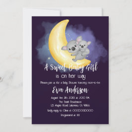 Cute Boho Koalas på babyskusen i Måne Inbjudningar