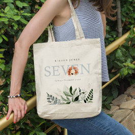 Cute Boho Lion Foliage Seventh 7th Birthday Party Tygkasse
