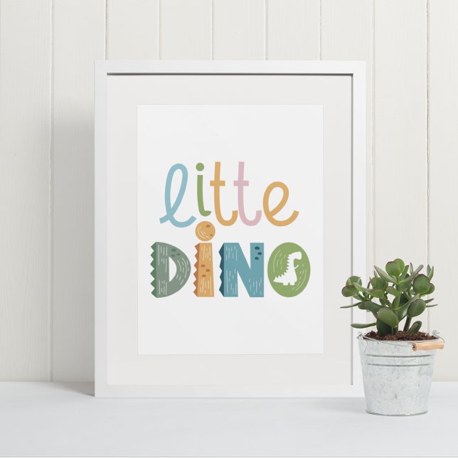 Cute Boho Little Dinosaur Text Nursery Wall Art Poster (Skapare uppladdad)