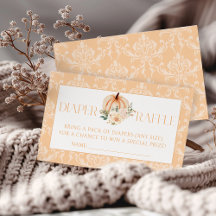 Cute Boho Little Pumpkin Baby Shower Diaper Raffle