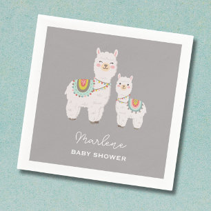 Cute boho llama babydusch pappersservett