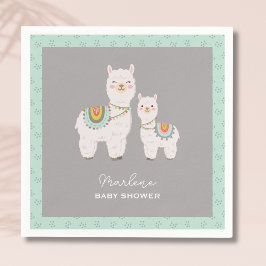 Cute boho llama babydusch pappersservett