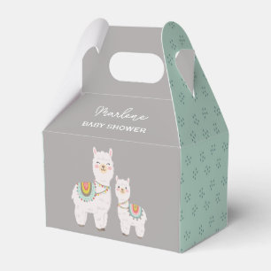 Cute boho llama babydusch presentaskar