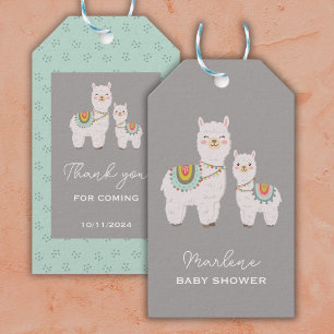 Cute boho llama babydusch presentetikett