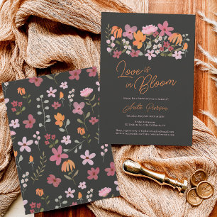 Cute boho meadow Little wildblomma möhippa Inbjudningar