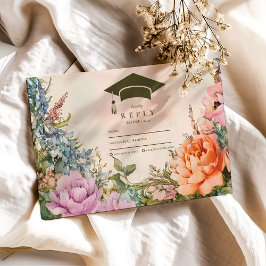 Cute Boho Meadow Orange Wildblomma Studenten OSA Kort