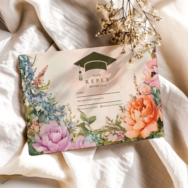 Cute Boho Meadow Orange Wildblomma Studenten OSA Kort (Skapare uppladdad)