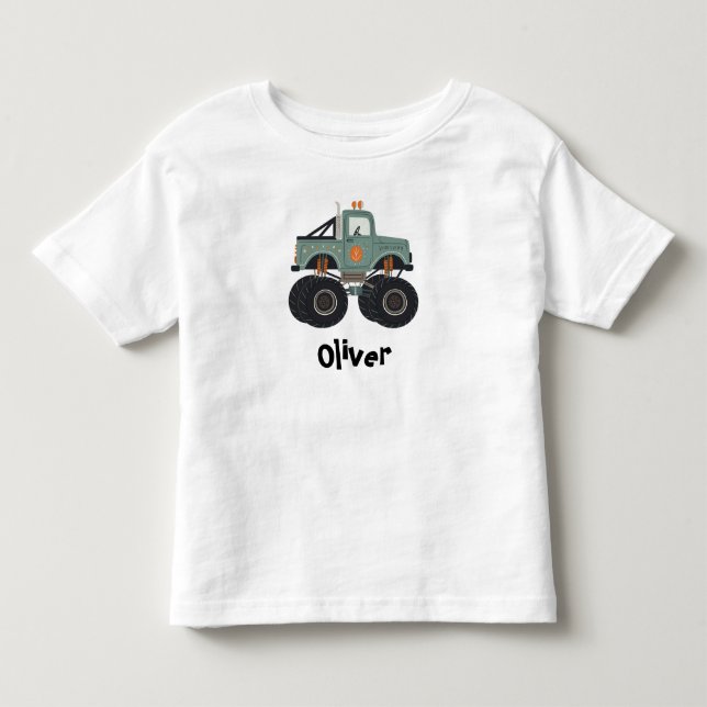 Cute Boho Monster Lastbil T Shirt (Framsida)