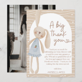 Cute Boho Oh Baby Bunny Hearts Baby Shower Tack Kort