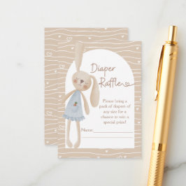 Cute Boho Oh Baby Bunny Hearts Diaper Raffle Tilläggskort