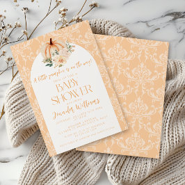 Cute Boho Orange Little Pumpkin Baby Shower Inbjudningar