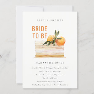 Cute Boho-Orangen Fruktkummel Möhippa Inbjudan