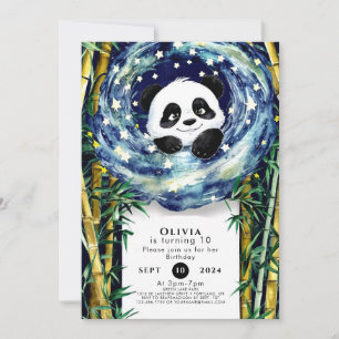 Cute Boho Panda Birthday Inbjudningar
