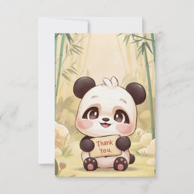 Cute Boho Panda Tack Kort (Framsida)