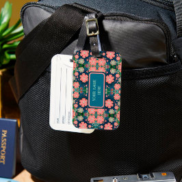 Cute Boho Personlig Namn Inspiritivity Blommigt Bagagebricka