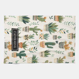 Cute Boho Poted Plants Plant Älskare Kitchen Tower Kökshandduk