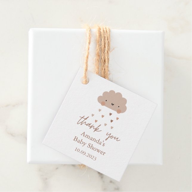 Cute Boho Rain Cloud Baby Shower Gåvor Etiketter (På plats)
