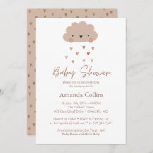 Cute Boho Rain Cloud Baby Shower