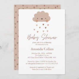 Cute Boho Rain Cloud Baby Shower Inbjudningar