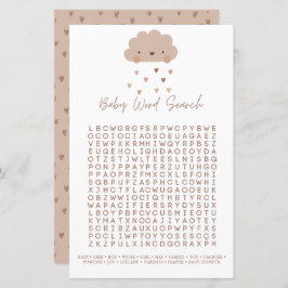 Cute Boho Rain Cloud Baby Shower Ord Search Game