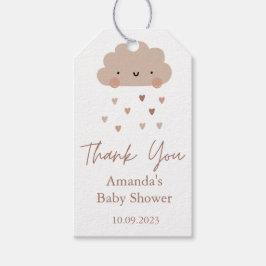 Cute Boho Rain Cloud Baby Shower Presentetikett