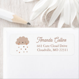 Cute Boho Rain Cloud Returadress Etikett