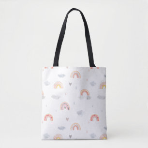 Cute Boho Rainbow and Clouds Tygkasse