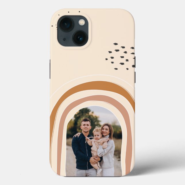 Cute Boho Rainbow Anpassningsbar ditt foto iphone  (Baksida)