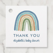Cute Boho Rainbow Baby Shower Tack Blue
