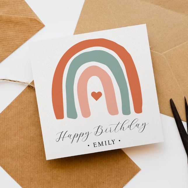 Cute Boho Rainbow Birthday Card (Skapare uppladdad)