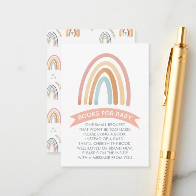 Cute Boho Rainbow Bokar för Baby Tilläggskort (Fram/Back In Situ)