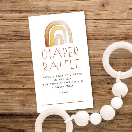 Cute Boho Rainbow Diaper Raffle Baby Shower Tilläggskort