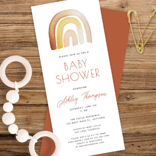 Cute Boho Rainbow Gender Neutral Baby Shower Inbjudningar