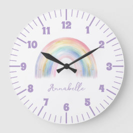 Cute Boho Rainbow Girl Stor Klocka