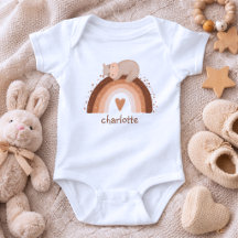 Cute Boho Rainbow med krypande hippo Monogram