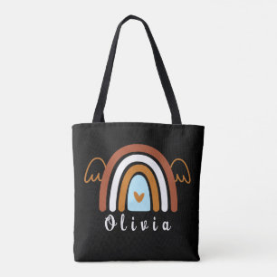 Cute Boho Rainbow med Personlig Namn Tygkasse