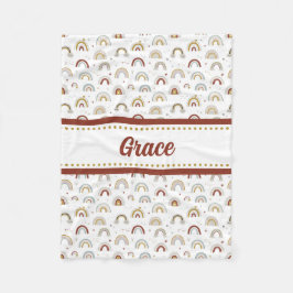 Cute Boho Rainbow Mönster Kids Fleece Blanket