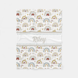 Cute Boho Rainbow Mönster Kids Fleece Blanket